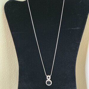 Silver and Onyx Pendant Necklace